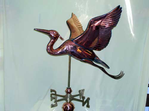 Jumbo Blue Heron Weathervane -- Order# GD654P -- $1250 -- Size: 34"Lx30"Hx34"W