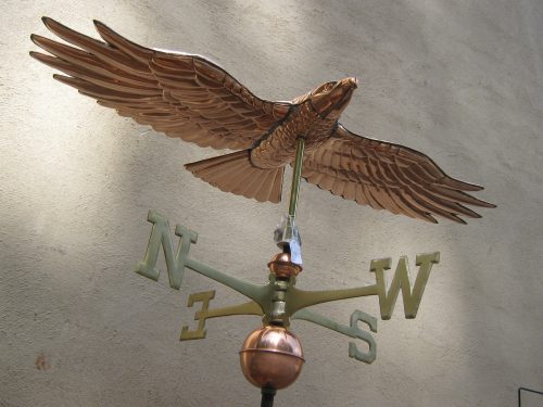 Hawk Weathervane -- Order# GD9699P -- $485 -- Size: 19"Lx11"Hx40"W