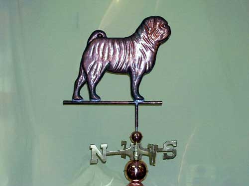 Pug Weathervane -- Order# HM 101 -- $395 -- Size: 19"Lx18"H