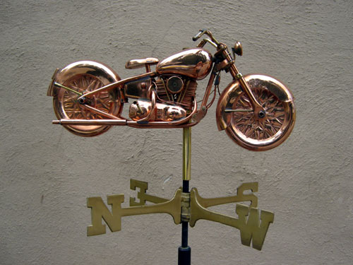 Medium Motorcycle Weathervane -- Order# GD8846 -- $245 -- Size: 19"L x 9"H x 4.5"W