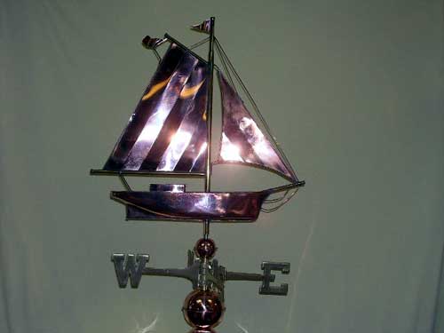 Small Sloop Weathervane -- Order# W167p -- $345 -- Size: 21"Lx21"H