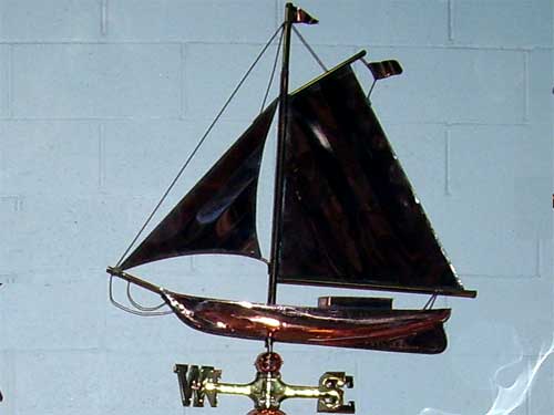 Large Sloop Weathervane -- Order# W168p -- $345 -- Size: 31"Lx31"H