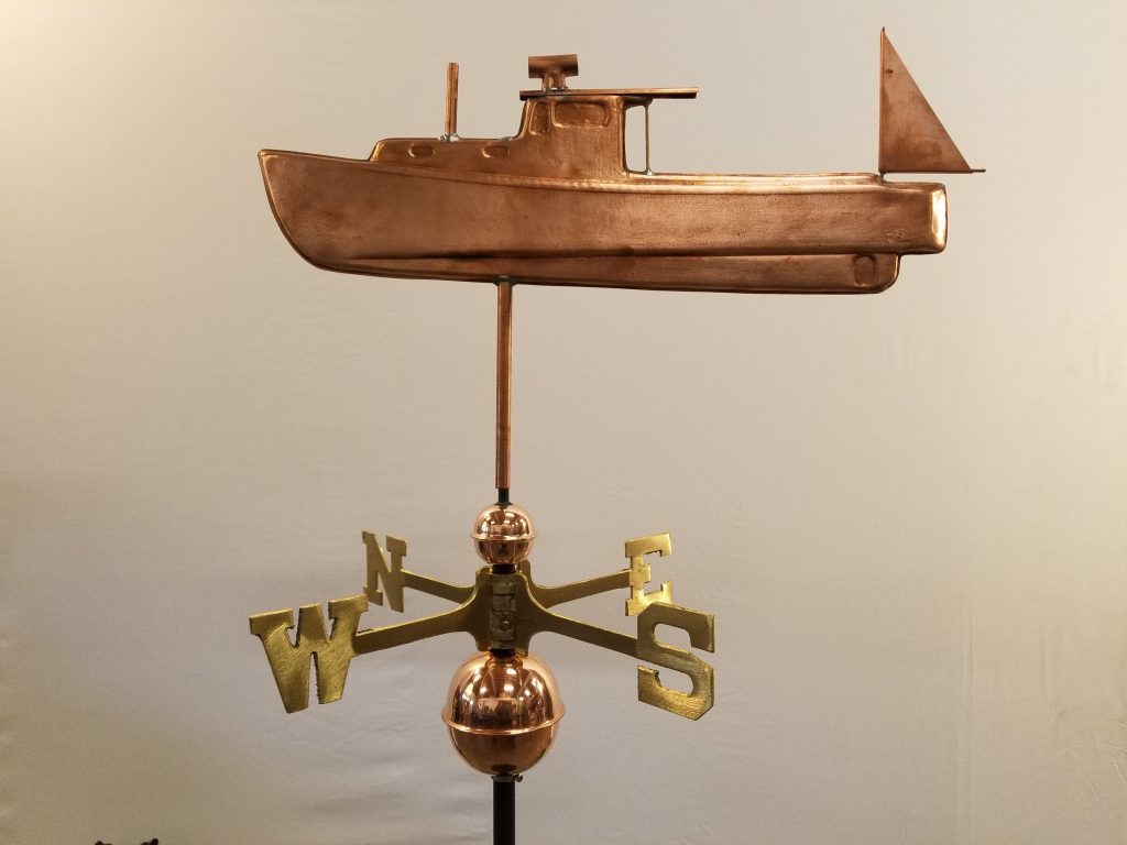 Lobster Boat Weathervane--Order # WF357--$395-- 20"Lx15"H