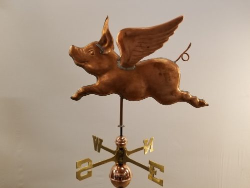 Flying Pig Weathervane -- Order# WF307 -- $425 -- 25"Lx17"H