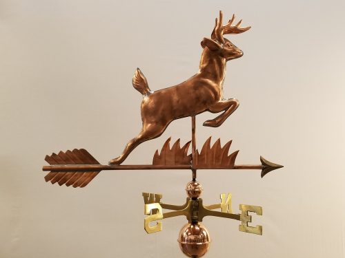 Leaping Deer Weathervane -- Order# WF516 -- $425 -- Size: 30"L X 22"H