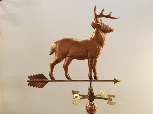 Standing Deer Weathervane -- Order# WF165 -- $455 -- Size: 32"L X 28"H