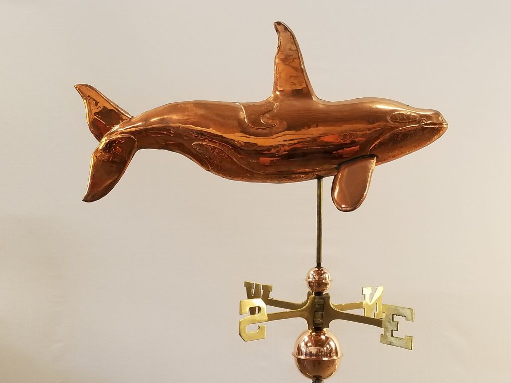 Killer Whale Weathervane -- Order# UD264 -- $325 -- Size: 31"L x 17"H x 6"W