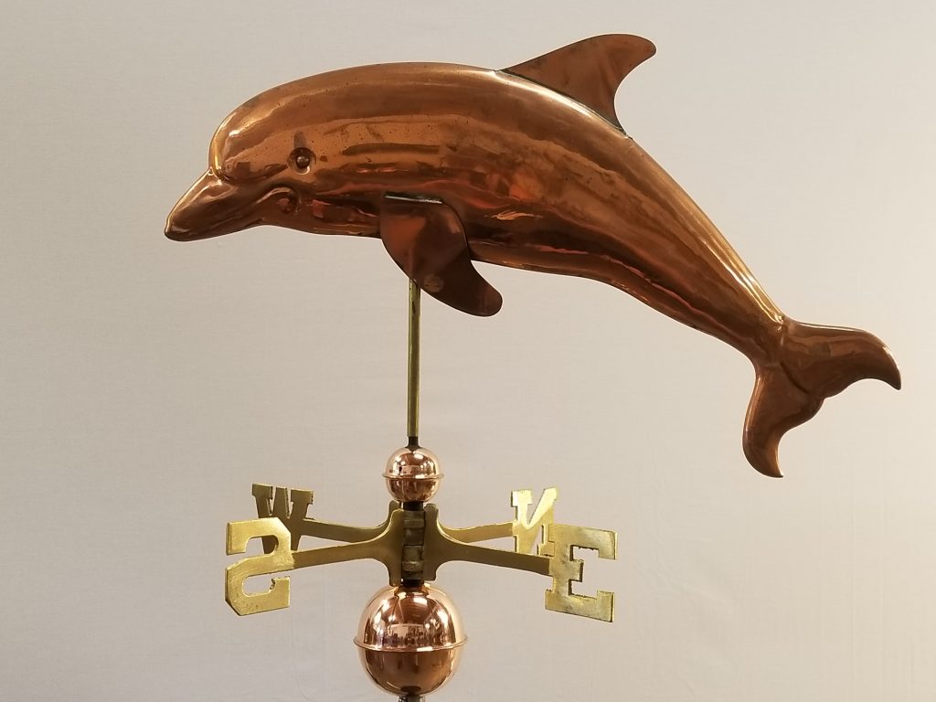 Dolphin Weathervane -- Order# W196P -- $265 -- 27"Lx16"H