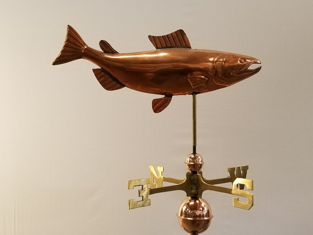 Salmon Weathervane -- order# CT208 -- $265 -- Size: 24"Lx13"H