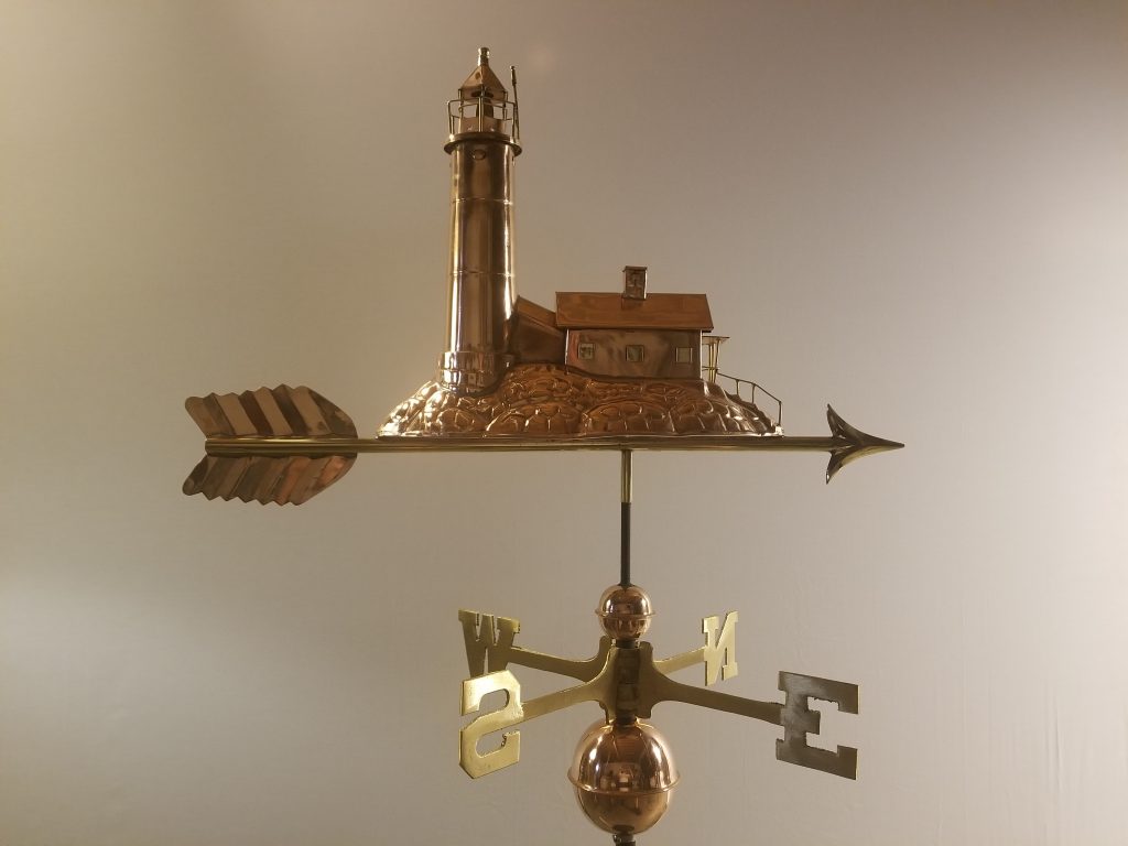 Lighthouse Weathervane -- Order# GD624P -- $395 -- Size: 27"Lx16"Hx6"W