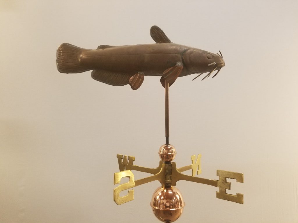 Catfish Weathervane -- Order# CT109 -- $425 -- Size: 22"Lx14"H