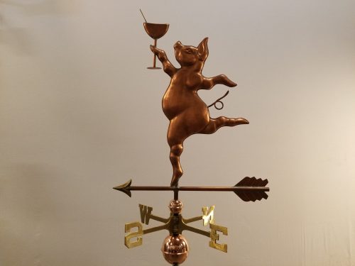 Party Pig Weathervane -- Order# WF102 -- $425 -- Size: 23"Lx23"H