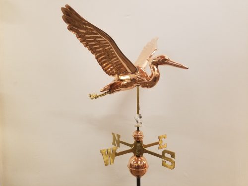 Sculptured Heron Weathervane -- Order# GD9609p -- $485 -- Size: 26"Lx20"Hx28"W