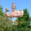 Man and Whale Copper Weathervane