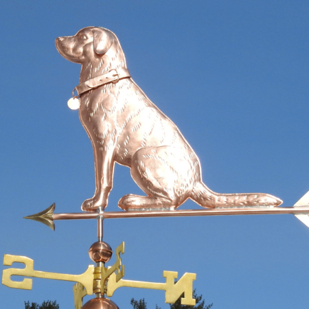 Labrador with Collar Copper Weathervane