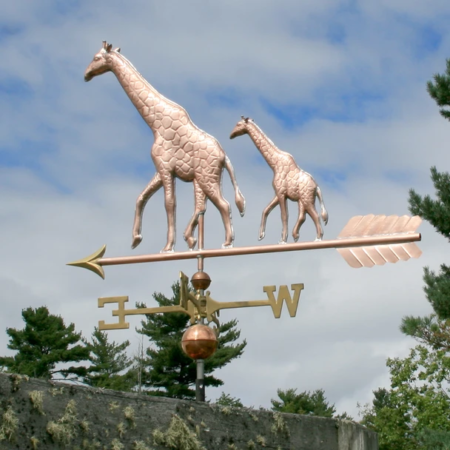 Giraffe and baby copper weathervane 151