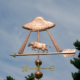 Spaceship with Cow Copper Weathervane 160